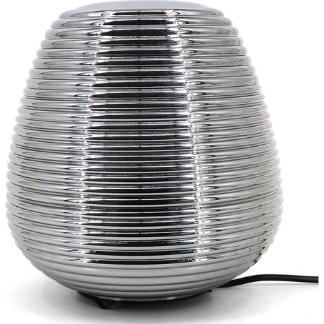 Lampe de chevet ACKERMAN Sia en verre gris fumé, compatible LED (1/5)