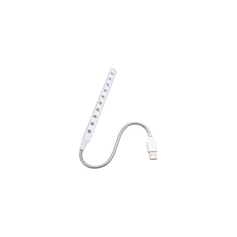Lampe de lecture LED USB, clé USB flexible, lampe LED à intensité variable, interrupteur tactile, col de cygne, lampe USB, lampe pour ordinateur portable, lampe de lit pour ordinateur (blanche) (1/5)