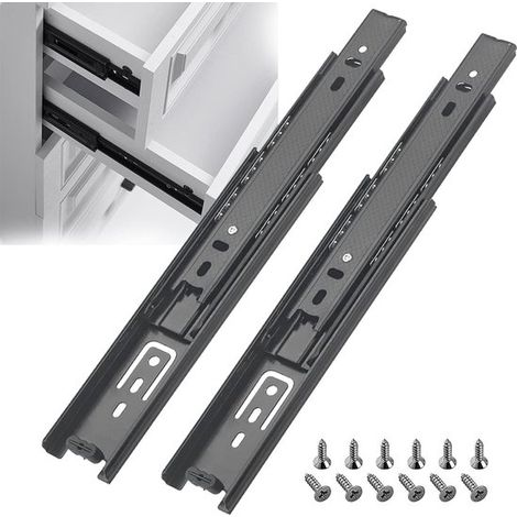 Glissières de tiroir robustes – Lot de 2 – Longueur 200 mm – Charge maximale 45 kg – Rails de tiroir durables (1/5)