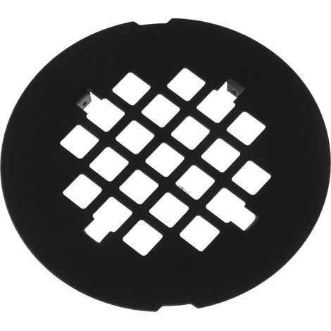 Couvercle de Bonde de Rond en Acier Inoxydable Noir, Résistant la Rouille avec Grille pour Éviter L'obstruction des Canalisations