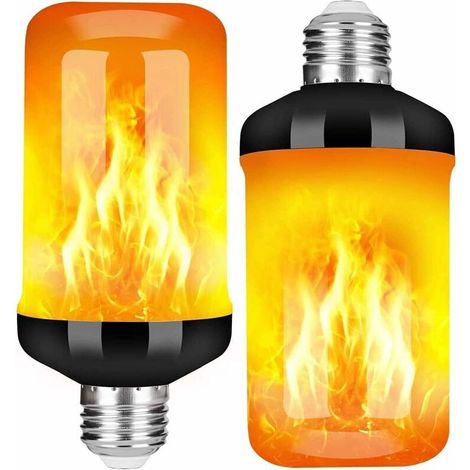 Ampoule Flamme - E27 - 4 Modes Dont Capteur Gravité - Pour Décoration Intérieure Extérieure Bar Fête - 2 Pièces