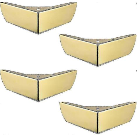 Pieds de meubles de cuisine à monter soi-même (50 mm). Conviennent aux tables basses, armoires, lits, canapés, bureaux, chaises, etc. Pieds robustes en métal doré, silencieux et antidérapants. Lot de (1/5)