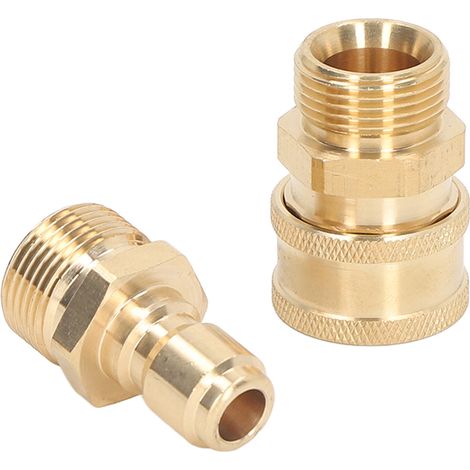 5000 PSI Hochdruckreiniger-Anschlüsse, Waschmaschinen-Schlauchadapter, M22x1,5 mm Außengewinde-Stecker und -Buchse (1/5)