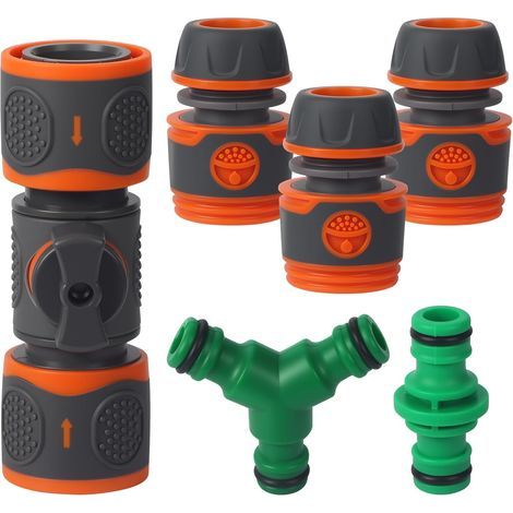 PCS Quick Hose Extension, Garden Hose Parts and Fittings, 1/2 Inch Double Plug Connecting Part, Watering Hose Tip, Suitable for Garden and Car Washing (1, 6, PCS) (1/5)