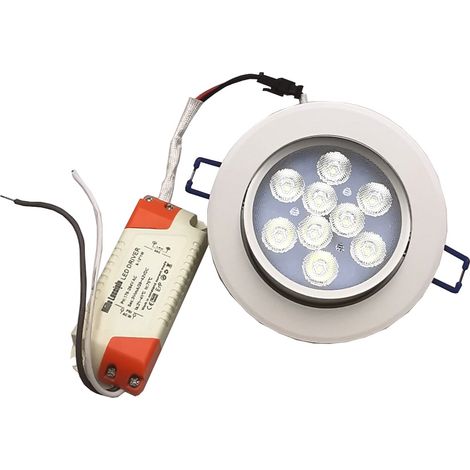Faro faretto led incasso bianco 9w ip20 orientabile rotondo  luce fredda naturale  naturale 4500k (1/3)