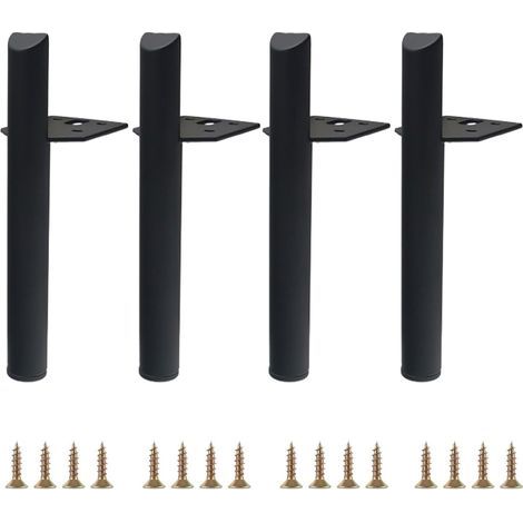 4 Pièces Pieds De Meuble en Métal, DIY Pieds d'Armoire, Jambes De Table Noir Metal, Pied De Canapé, Pieds De Meubles, Pied De Table Metal pour Canapé, Lit, Meuble TV, Table Basse Et Autres Meubles (1/4)