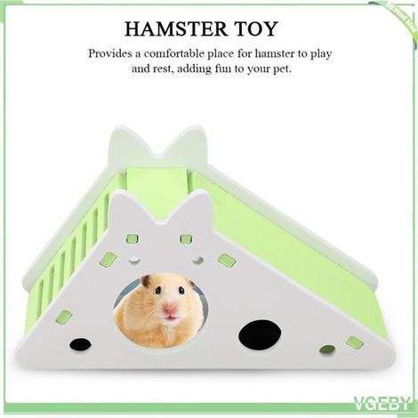 Jouet de hamster - FAFEICY - Maison en bois - Bleu - Bois écologique - Taille 18,3x7x9,5 cm (1/5)