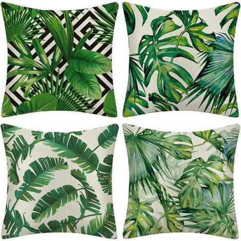 Housse de coussin imperméable 45x45cm – Lot de 4 – Polyester durable avec revêtement PU – Protection taches et nettoyage facile (1/5)