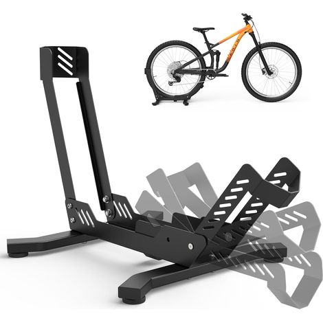 Support Velo Sol, Ratelier Velo Pour 24”-29”Vtt, Electrique, Mbt,Roue Arrière Et Roue Avant Support d'Exposition,Jusqu'à 40 kgIdéal Pour Votre Garage,Votre Maison Ou Votre Magasin De Vélo(noir) (1/5)