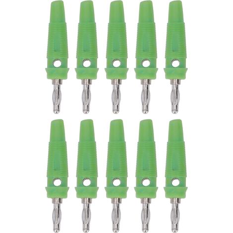 Lot de 10 fiches bananes femelles 4mm pour connecteurs de soudure, chargeurs et générateurs, vert (1/5)
