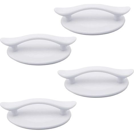 4 Pieces Self-Adhesive White Plastic Handles for Doors, Windows, Cupboards, Drawers, and Closets (8.3 x 4.9 cm) (1/5)
