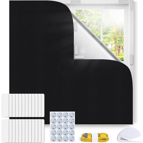 Store Occultant sans Percage 200x145cm, 100% Occultants pour Fenêtre, s'adapte à Toutes Les Formes de Fenêtres, Protection Solaire Film Occultant Fenetre Portable pour Chambre, Bébé, Voyage (1/5)