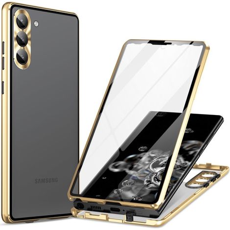 Custodia magnetica in vetro per Samsung Galaxy S24, colore oro. (1/2)