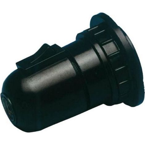 Portalámparas Negro E27 con Interruptor 4A 250V