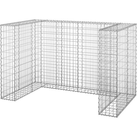 Muro gaviones para contenedor basura galvanizado 180x100x110 cm vidaXL (1/5)