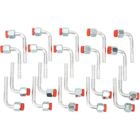 DEESSE SHOP-20 pièces Barb raccord coude écrou 90 degrés joint torique femelle climatiseur tuyau connecteur adaptateur Joint 3/8in. (1/5)