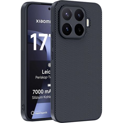 Hülle für Xiaomi 17T Pro, stoßfest, kratzfest, TPU Kohlefaser Schwarz
