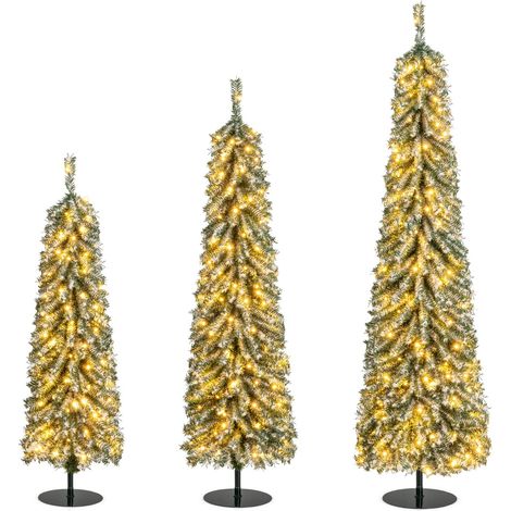 Set Alberi di Natale artificiali 120/150/180cm con neve accumulata (1/4)
