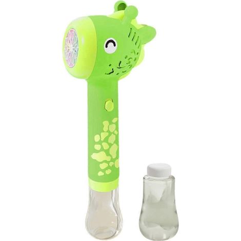 Machine à bulles animaux avec liquide, machine à bulles girafe avec lumière, machine à bulles automatique lumineuse à 10 trous (1/5)