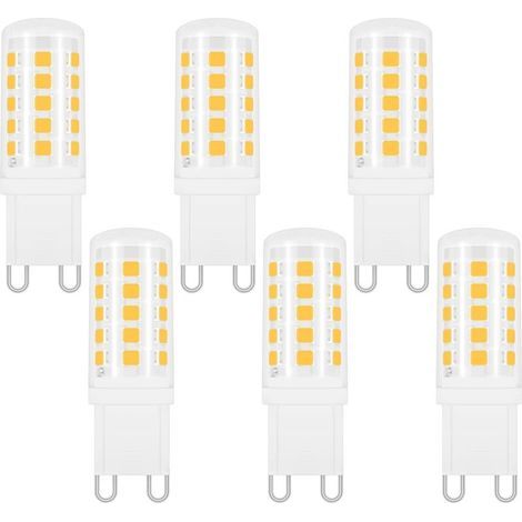 G9 LED 4W Blanc Neutre 4000K, 400LM, Équivalent Halogène G9 40W 33W, 360 Degrés, AC 220-240V, LED Lampe Neutre pour Lumière Miroir, Lampe de Table, Non-dimmable, lot de 6 [Classe énergétique D] (1/5)