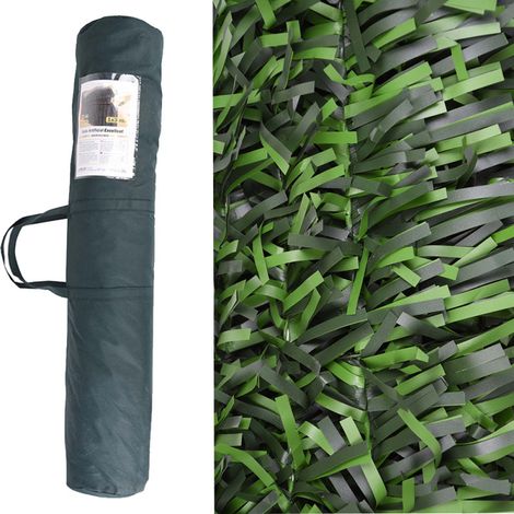 Siepe artificiale premium a foglia larga, 110 stecche, 1,5 x 3 metri, occultamento 100%.