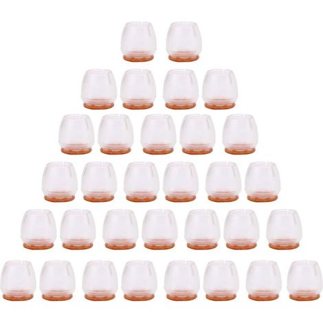 Couvre-Jambes Chaise - Silicone Transparent - Pour Pieds Ronds 25-29 mm - Anti-Rayure - 32 Pièces (1/4)