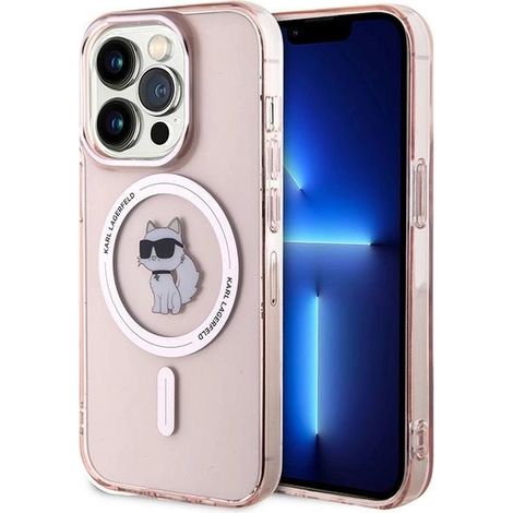 Custodia MagSafe rosa per iPhone 14 Pro di Karl Lagerfeld (1/5)