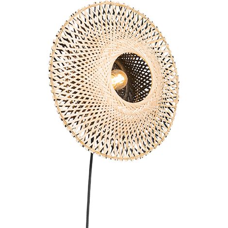 QAZQA rina - Applique murale Oriental - 1 lumière - Ø 35 cm - Naturel - Oriental - Éclairage intérieur - Salon I Chambre I Cuisine I Salle à manger