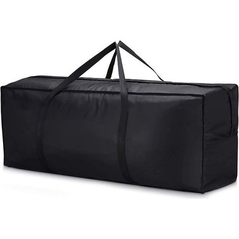 Bolsa de almacenamiento para cojines de muebles de jardín，600D，impermeable，resistente a los rayos UV，122x38x51cm，negro (1/5)