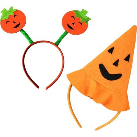 2pcs Bandeau Citrouille pour Célébration d ' Halloween Pince à Cheveux en Feutre Confortable pour et Adultes Fête Activité Scolaire Rassemblement à Domicile Festival Thème Chapeaux (1/5)