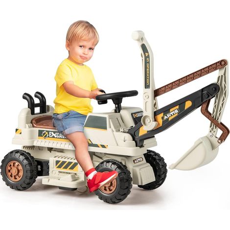 Costway – Excavatrice électrique 6V pour enfants – Pelle rotative avec lumières LED et musique – Charge 25kg – Pour 3 ans et plus – Jouet éducatif (1/5)