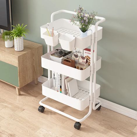 Étagère de cuisine mobile 360Home blanche à 3 niveaux (1/5)