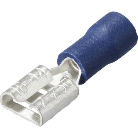 TRU COMPONENTS TC-11894524 Flachsteckhülse  Steckbreite: 6.3 mm Steckdicke: 0.8 mm  Teilisoliert Blu