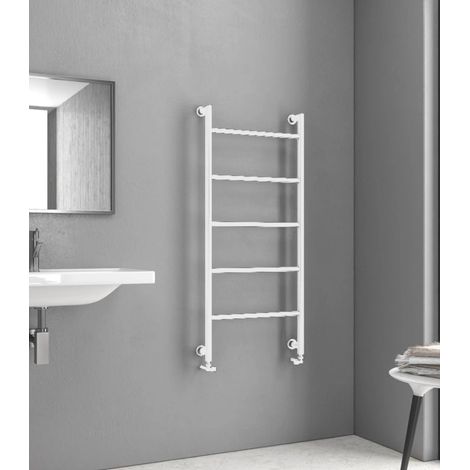 Termoarredo scalda salviette 1200x560mm colore bianco opaco KAM-D6012B kamalu (1/2)