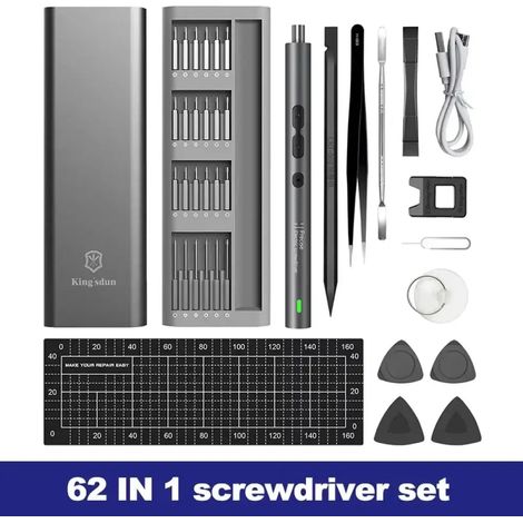 Manuzen - Tournevis électrique de précision 3,6 V – coffrets – Coffret 62-en-1