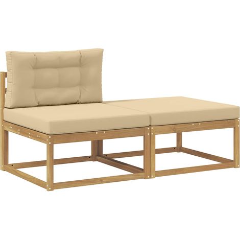 Maison Exclusive - 2 Stück Outdoor-Fußhocker Polyester Weiß
