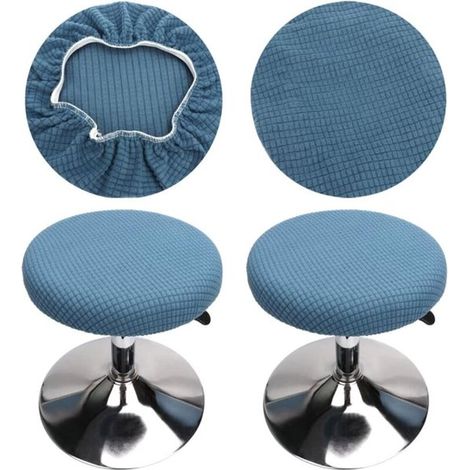 Funda redonda para taburete - Paquete de 2 - Azul - 30-40 cm (1/4)