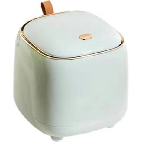 Poubelle de bureau à double compartiment avec couvercle, élégante et à grande ouverture, idéale pour le salon (vert clair).