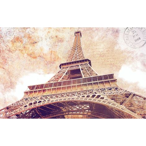 Affiche deco tour eiffel effet carte postale - 60x40cm - made in France (1/5)