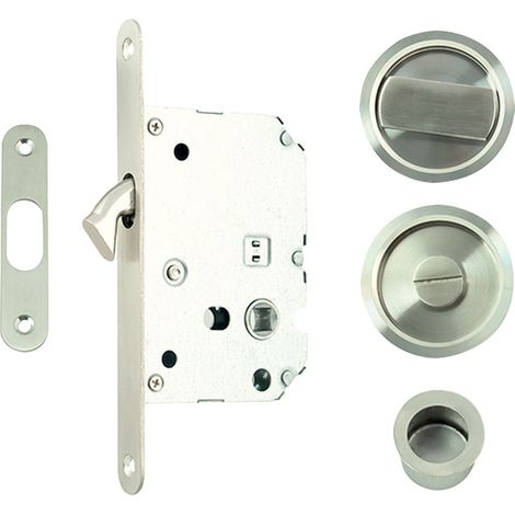 Kit serrure à condamnation design rond - Finition : Inox brossé - - KINTECH (1/3)