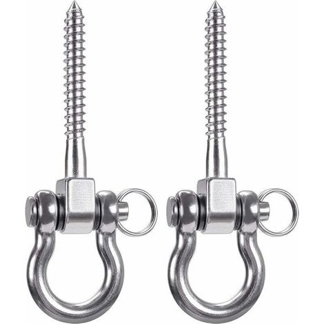 2 Pièces Crochet de Plafond 900KG Acier Inoxydable 304 Kit Suspension pour Hamac Entraîneur Chaise Lampe (1/4)