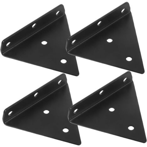 QORVA-Lot de 4 supports d'étagère triangulaires, supports d'étagère flottants en fer de 8 cm, supports d'étagère muraux en métal pour étagères ouvertes DIY