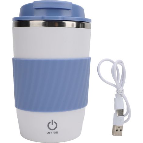 Tasse à café auto-remuante rechargeable 350 ml, tasse à mélange automatique portable avec couvercle pour bureau, voiture, thé, lait, bleu (1/5)