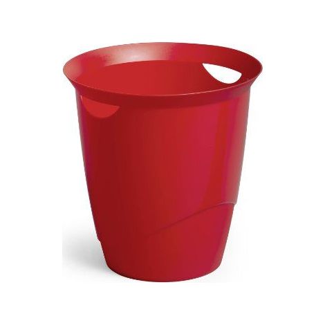 Corbeille à papier TREND, 16 litres, rond, rouge - Lot de 3