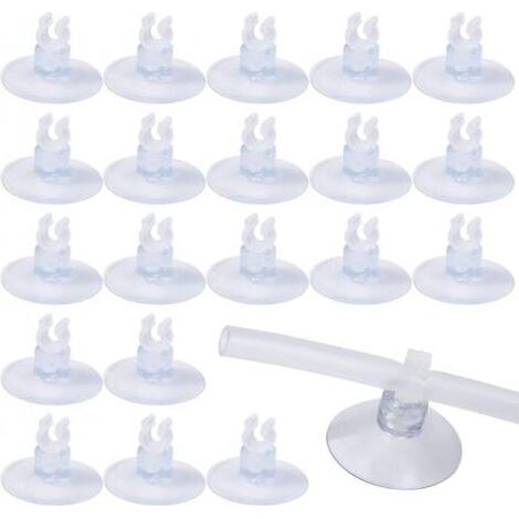 Ventouses transparentes pour Aquarium, 20 pièces, ventouses d'aquarium de 5mm avec pinces de support de Tube (1/5)