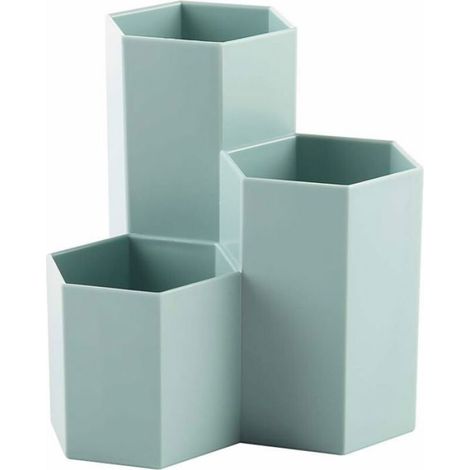 Pot Hexagonal - Rangement Pinceaux Maquillage Stylos Papeterie - Bureau Bureau Étude - 1 Pièce (1/4)