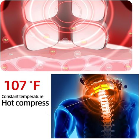 Masseur Cervical,6 Modes 9 Niveaux Massage de cou Electrique Intelligent,Massage à Impulsions sur 4 Têtes et Fonction de Chauffage à Température Constante pour Un massage Précis Au Bureau et à Maison (1/5)