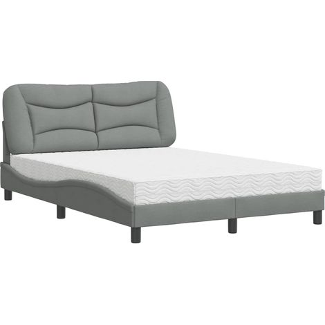 Maison Exclusive - Bett mit Matratze "Hvar" Hellgrau 140x200 cm S
