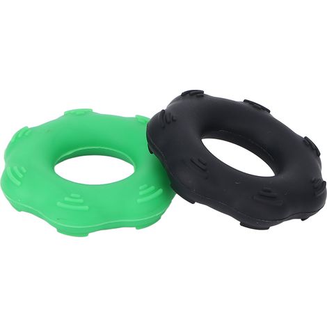 Lot de 2 Renforceurs de Poignée Silicone Élastique 50lb (Vert Foncé + Noir) pour Hommes et Femmes, Exerceur de Doigts et de Main (1/5)