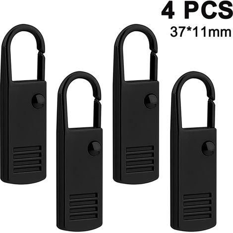 Zipper Pull - Metal Alloy With Steel Spring - For Luggage Backpack Jacket Tent Repair - 37 mm x 11 mm - 4 pcs